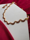 Multi colors half moon necklace