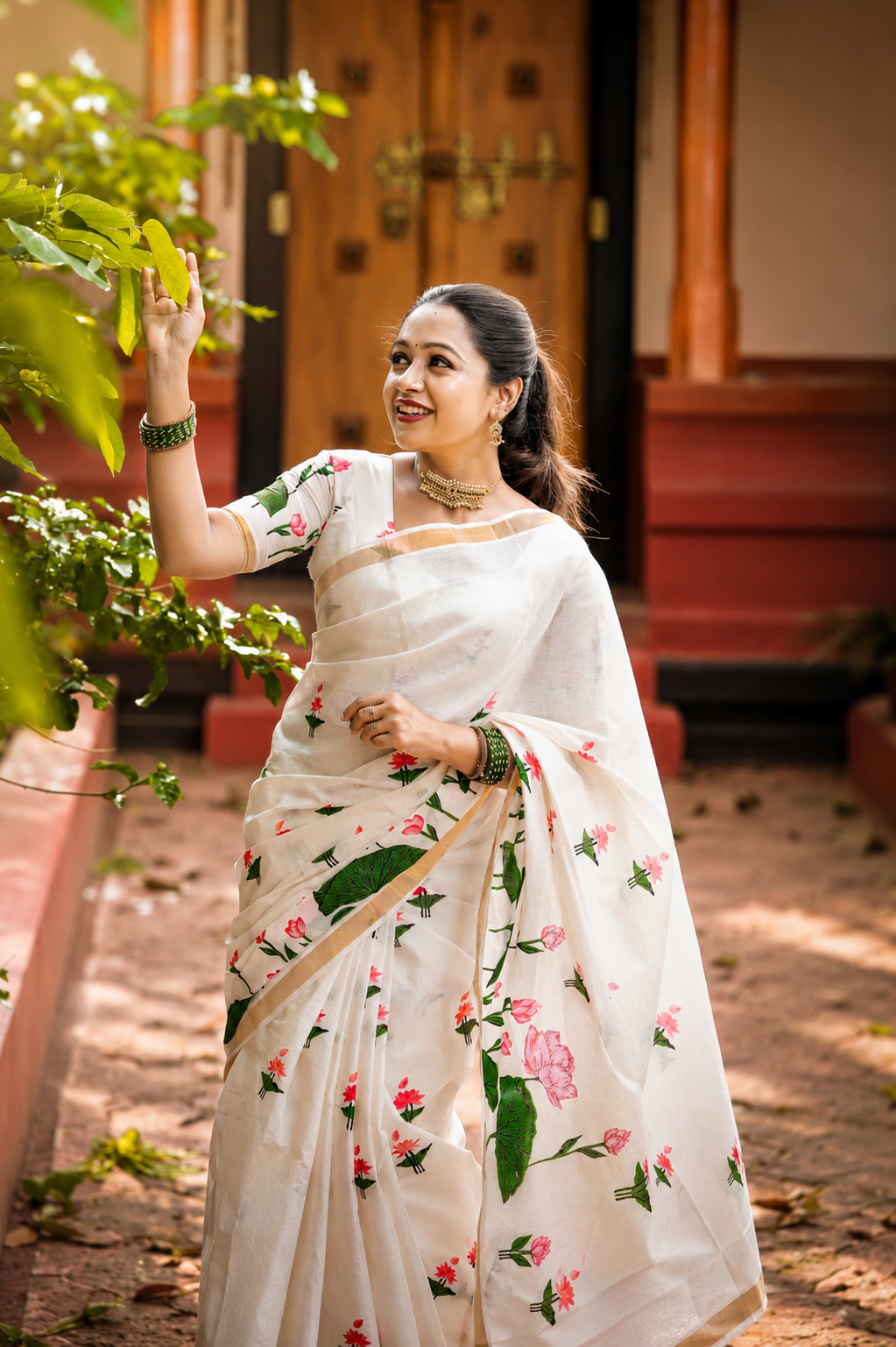 Small Lotus Cotton Saree | Premium Cotton Saree for Women | Elegant Traditional Saree