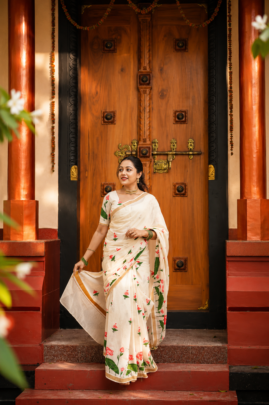 Small Lotus Cotton Saree | Premium Cotton Saree for Women | Elegant Traditional Saree