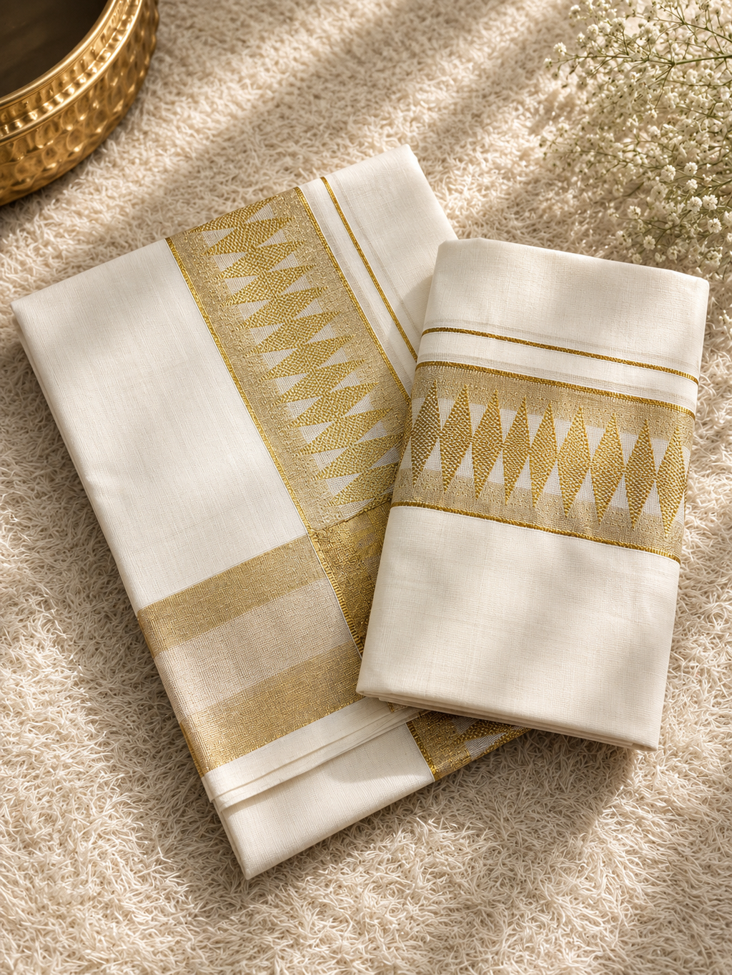 Kasavumaya™ Pure Cotton Kasavu Weave Set Mundu
