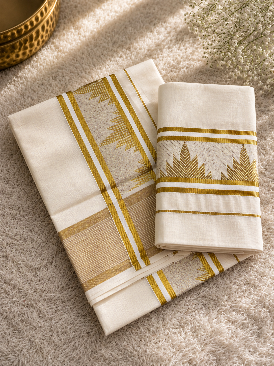 Kasavumaya™ Pure Cotton Kasavu Weave Set Mundu