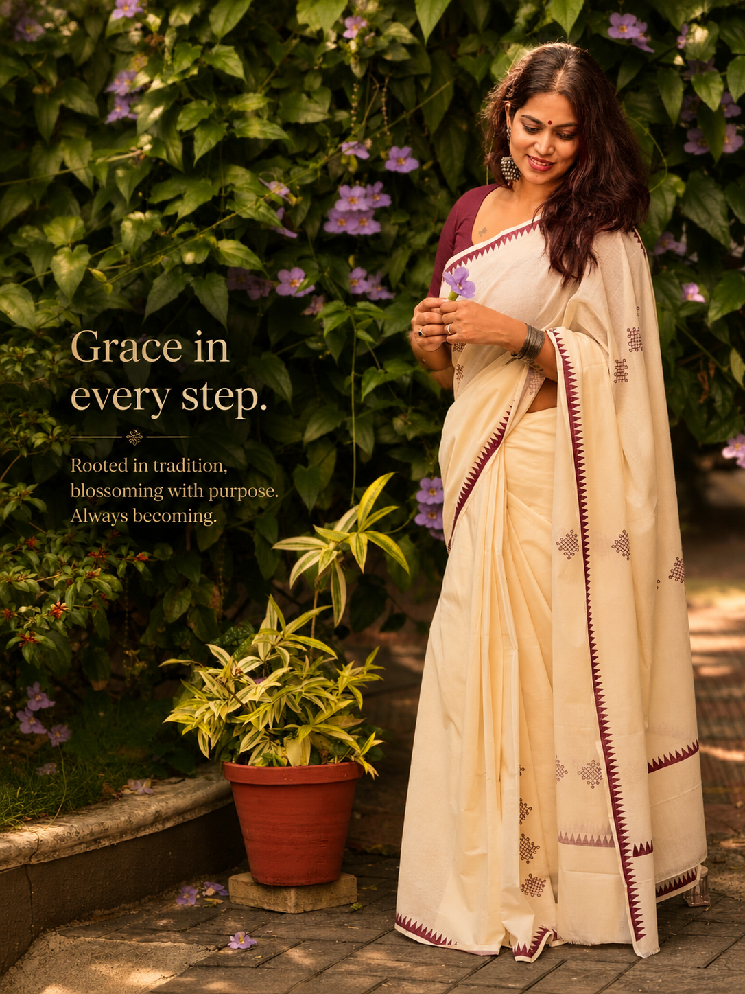 KOLAM™ Pure Cotton Printed Saree ✨