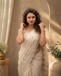 LUXE Organza Embroidered Saree with Scallop Work