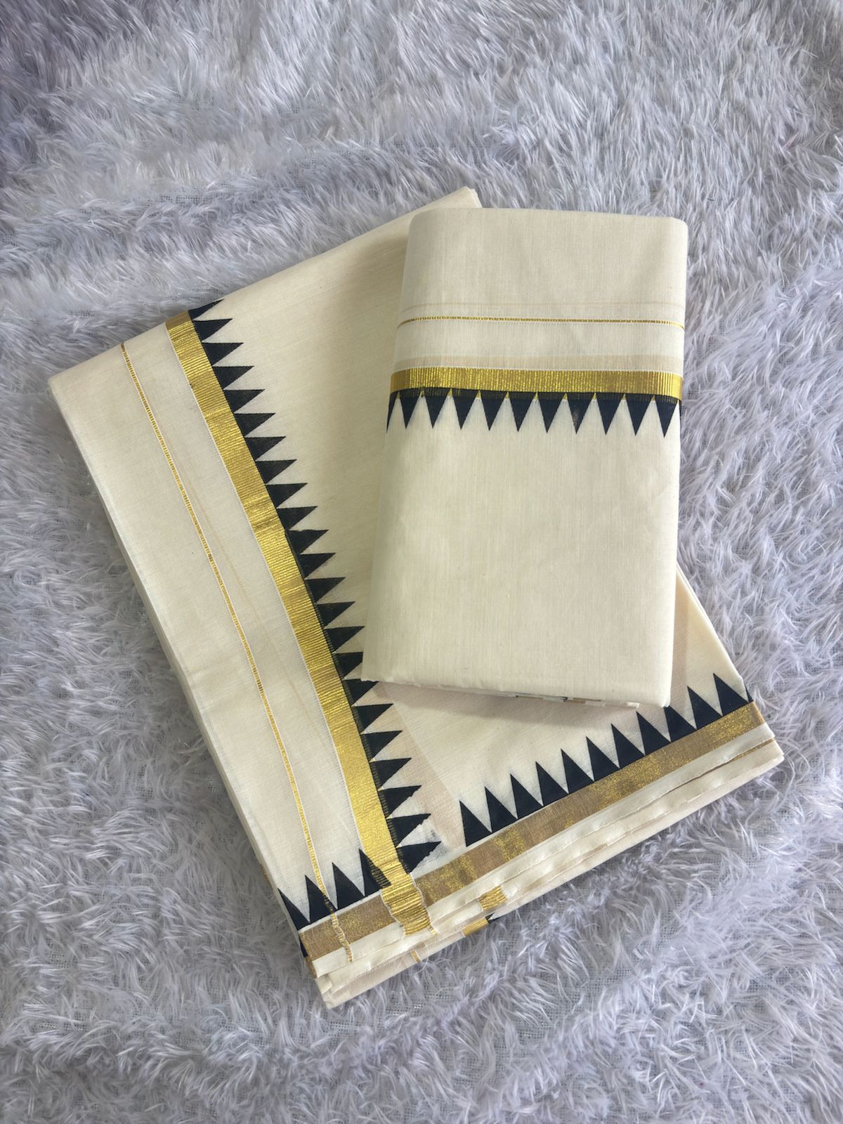 Premium Temple Design Cotton Set Mundu 2.80