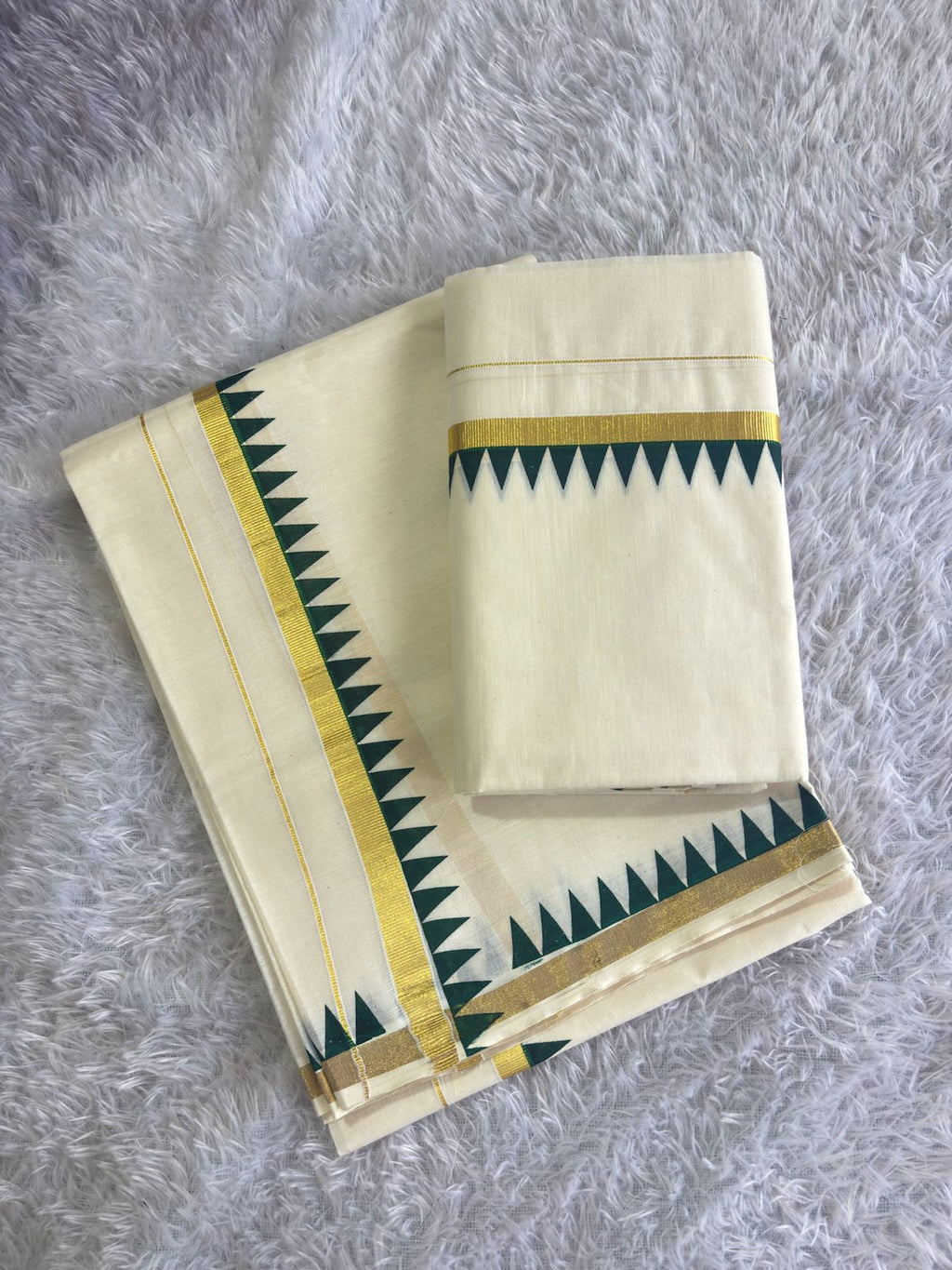 Premium Temple Design Cotton Set Mundu 2.80