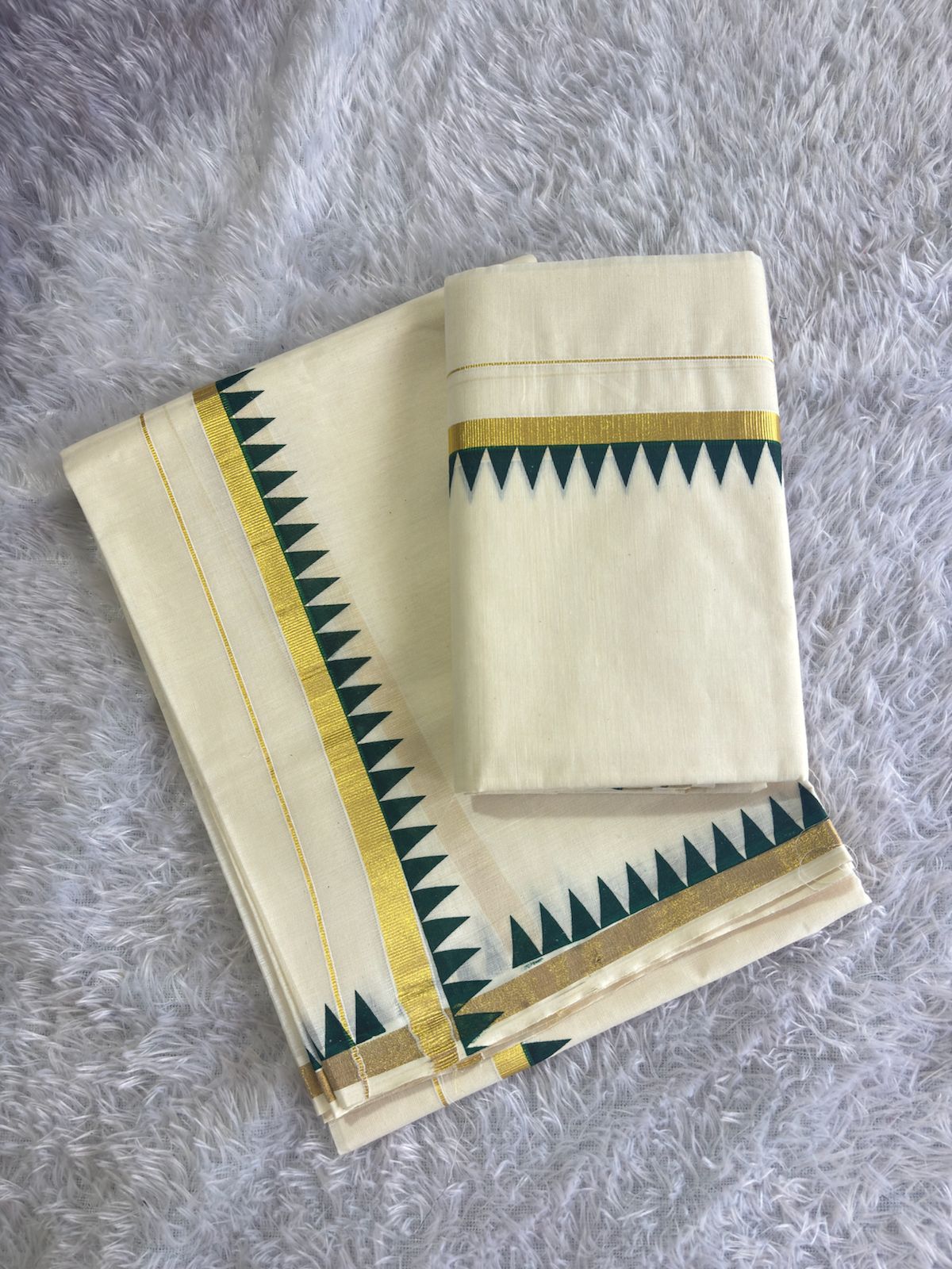 Premium Temple Design Cotton Set Mundu 2.80