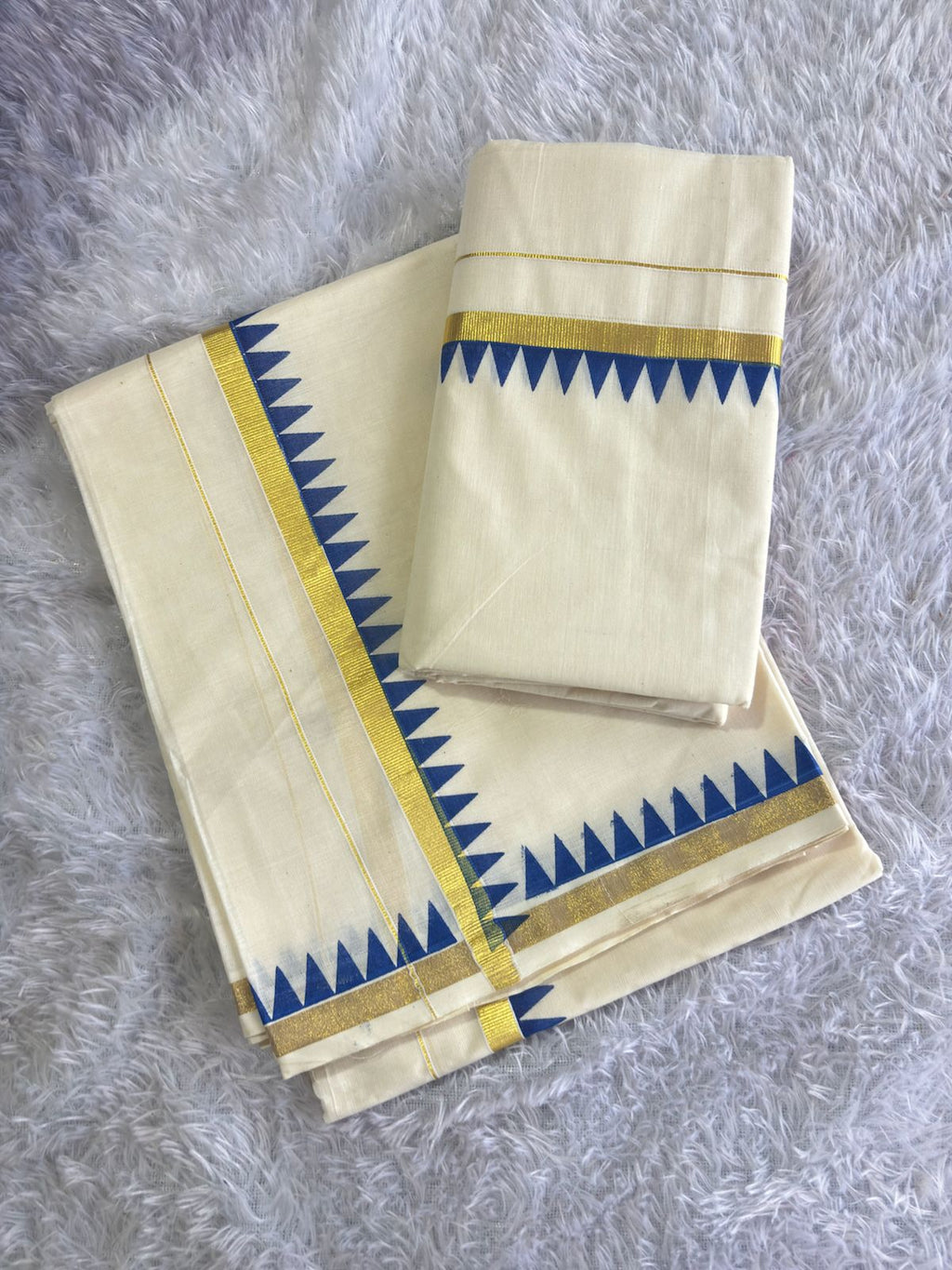 Premium Temple Design Cotton Set Mundu 2.80
