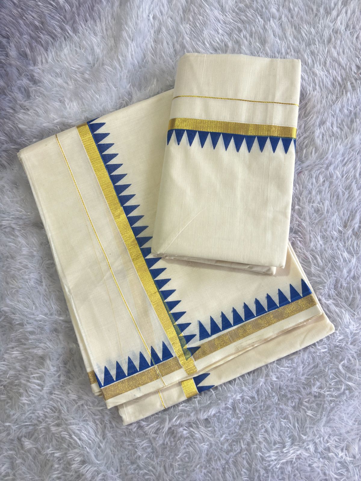 Premium Temple Design Cotton Set Mundu 2.80