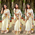 Pochampally Border Kerala Cotton Saree