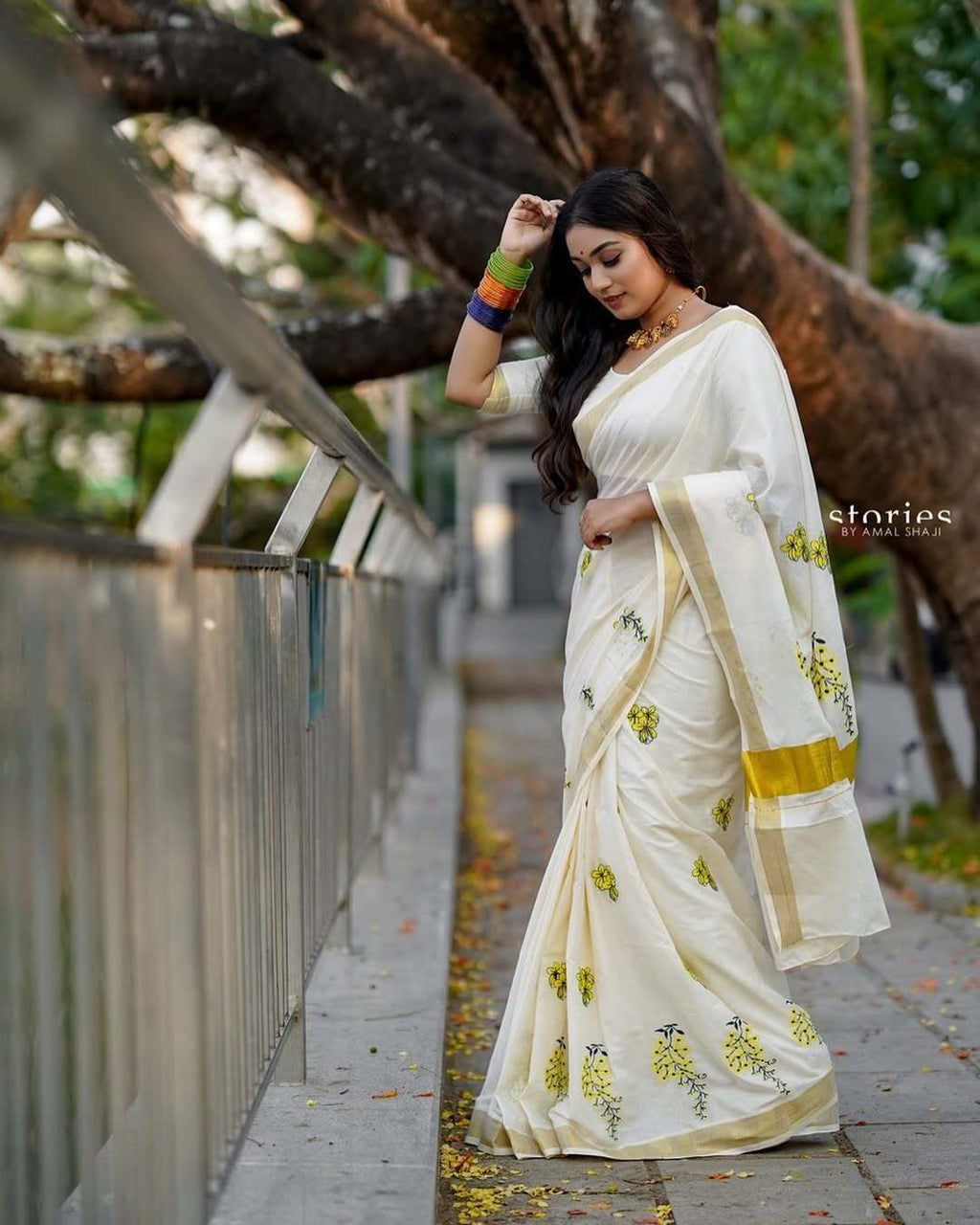 Kannikonna Embro Cotton Saree