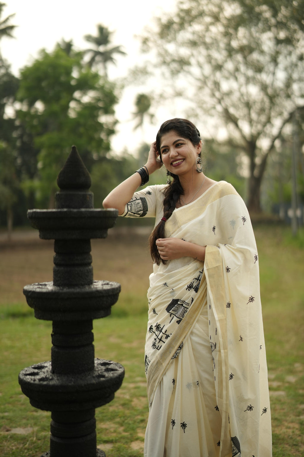 Chai Kada Cotton Embroidered Saree