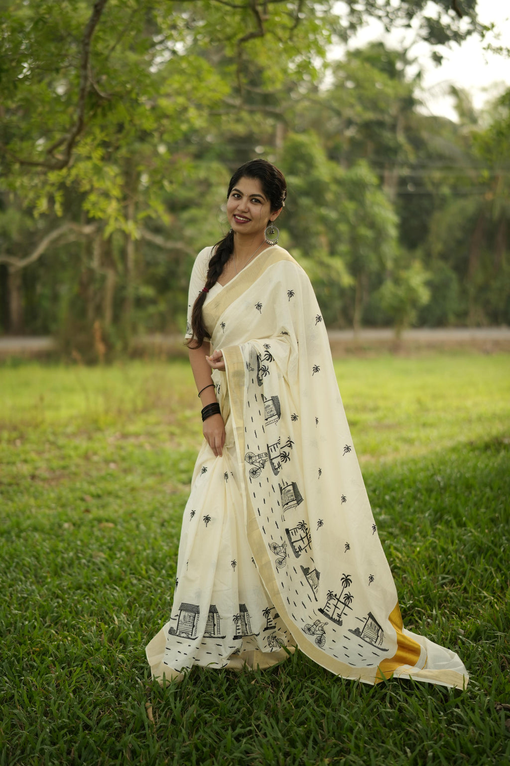 Chai Kada Cotton Embroidered Saree
