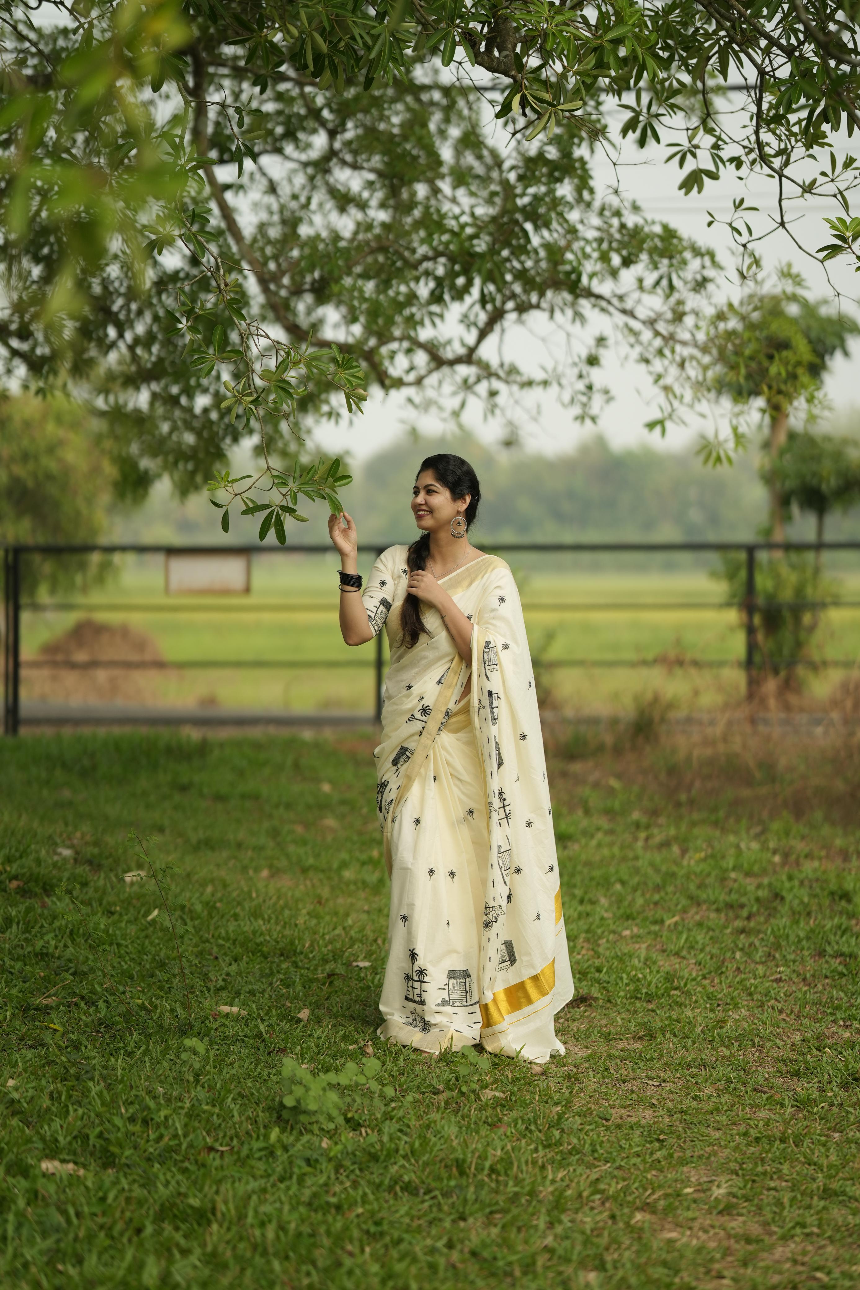Chai Kada Cotton Embroidered Saree