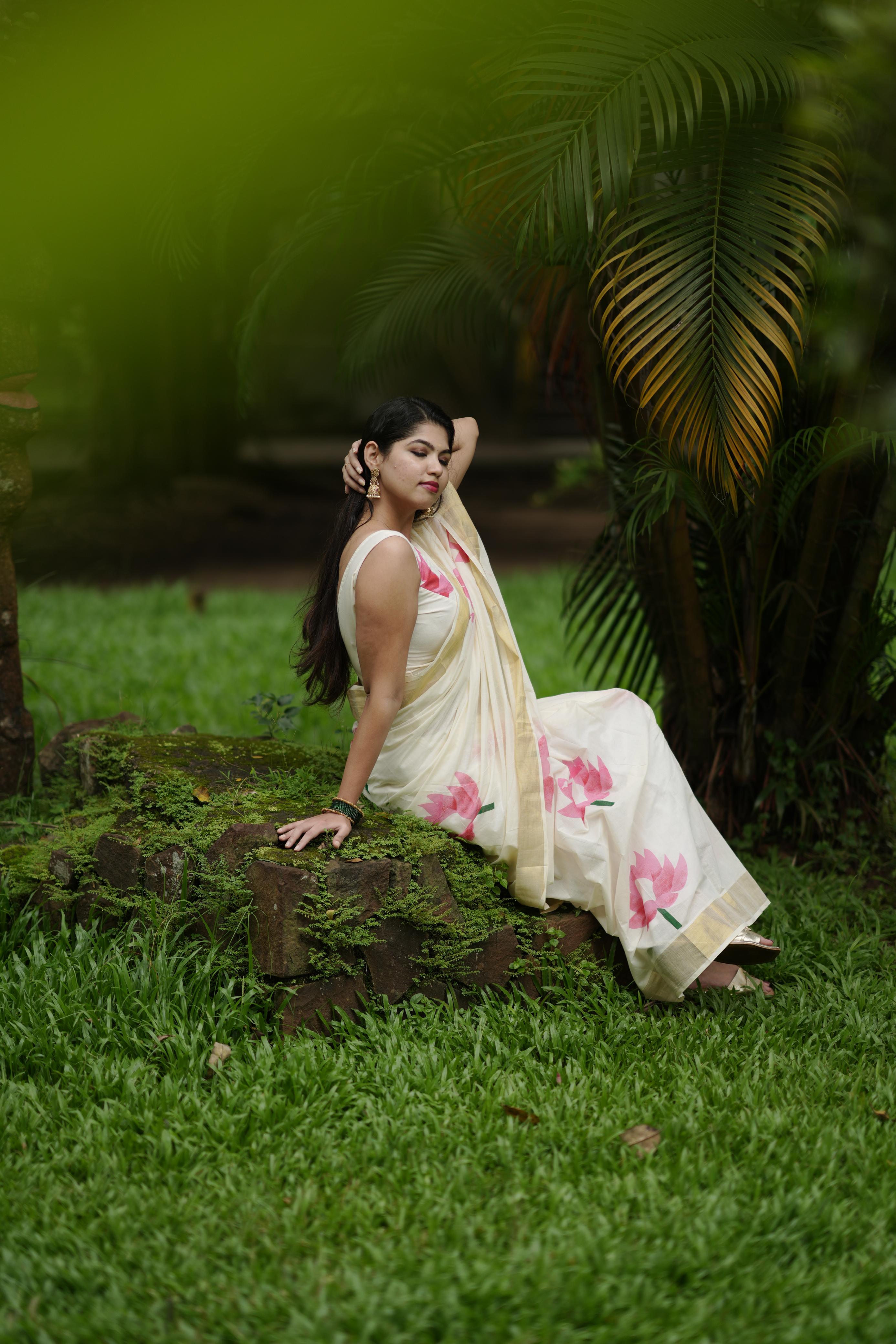 Lotus Cotton Saree