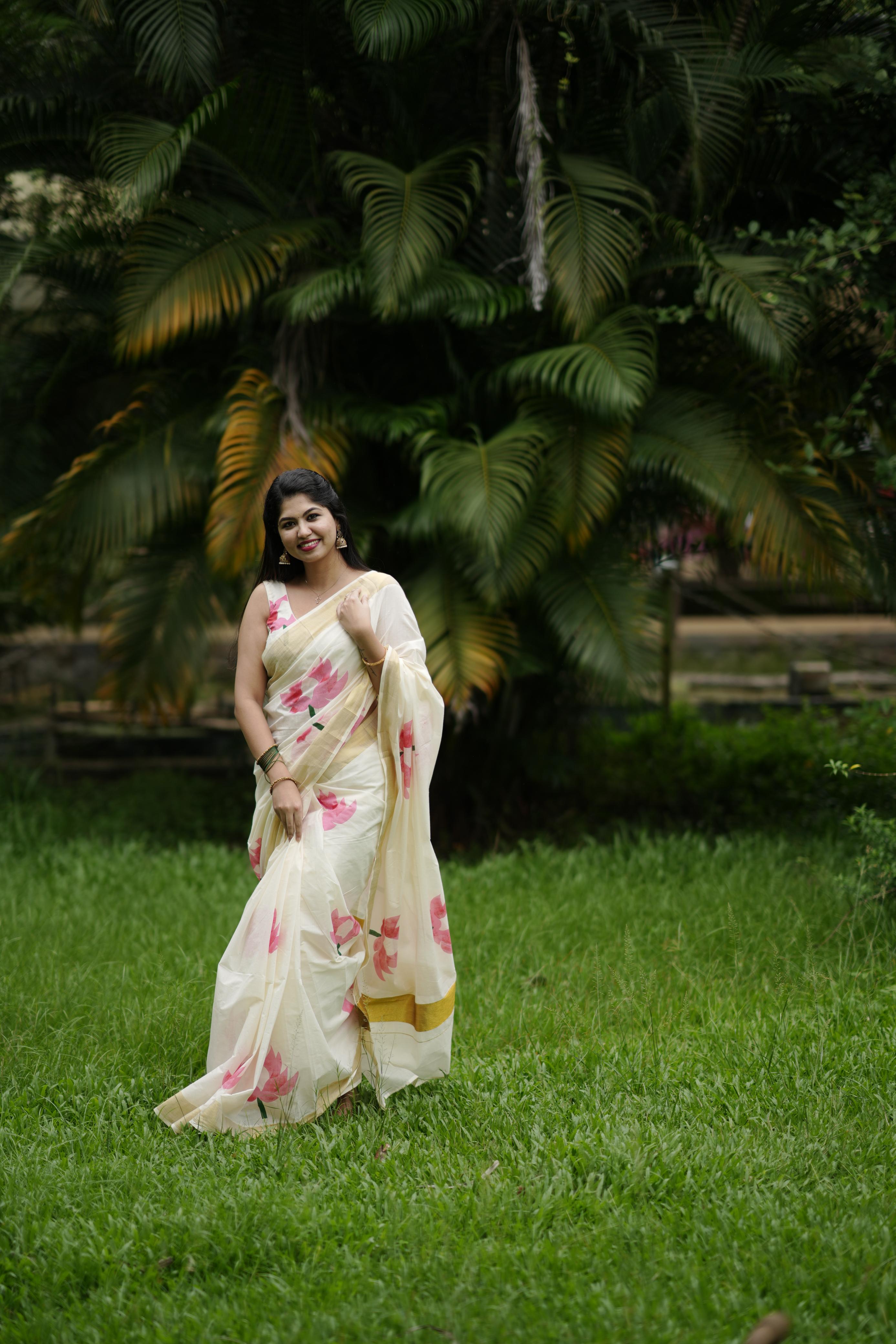 Lotus Cotton Saree
