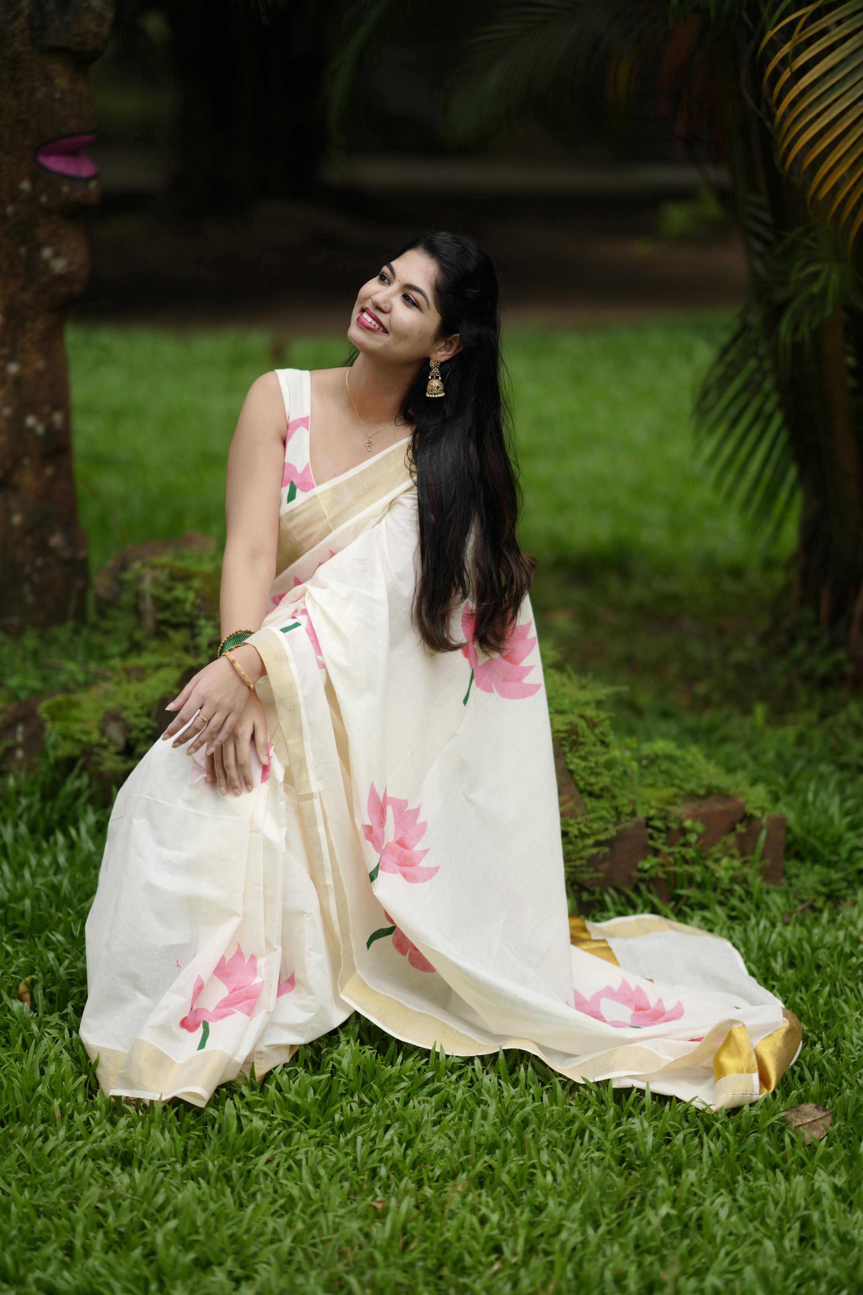 Lotus Cotton Saree