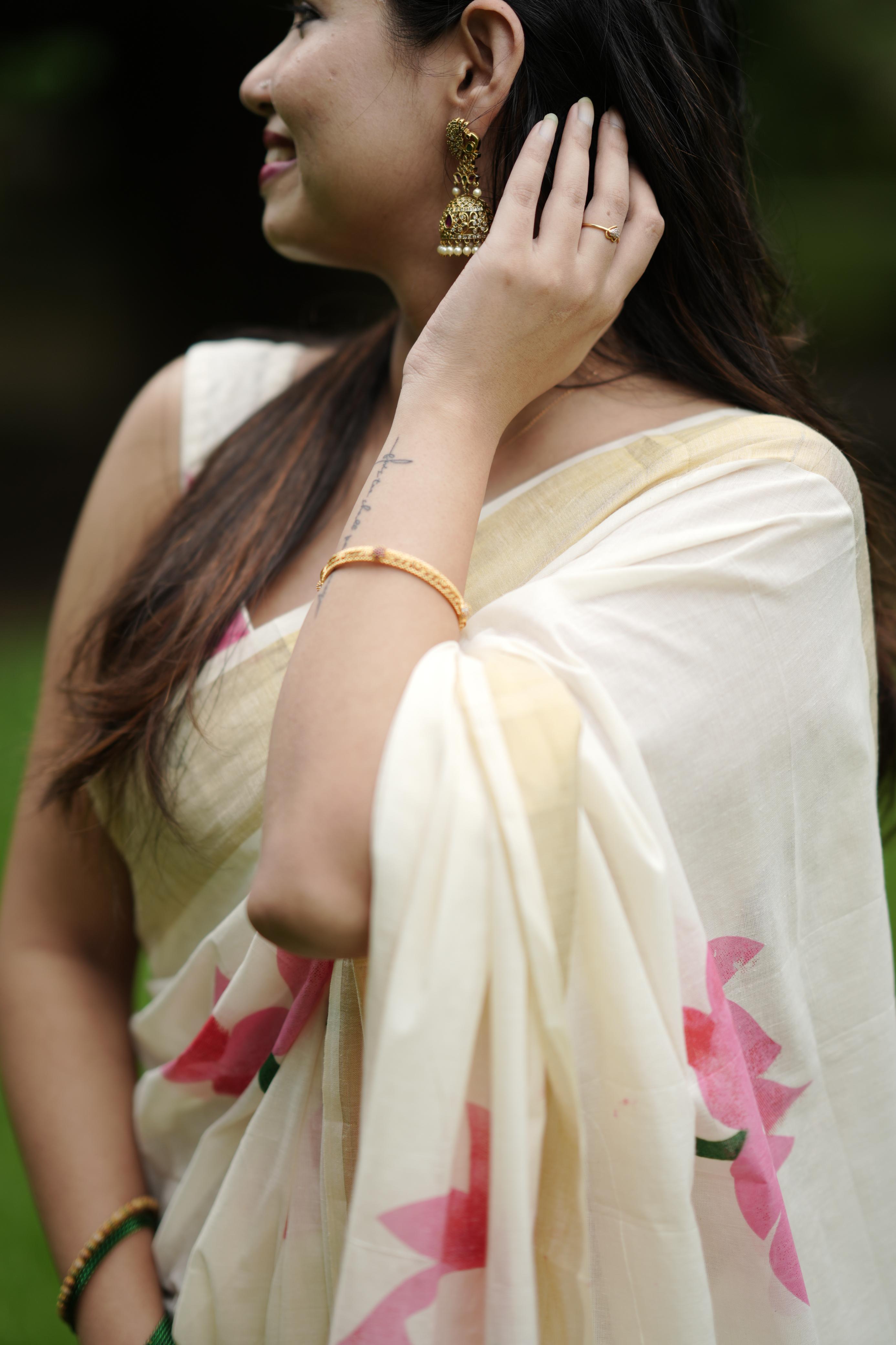 Lotus Cotton Saree