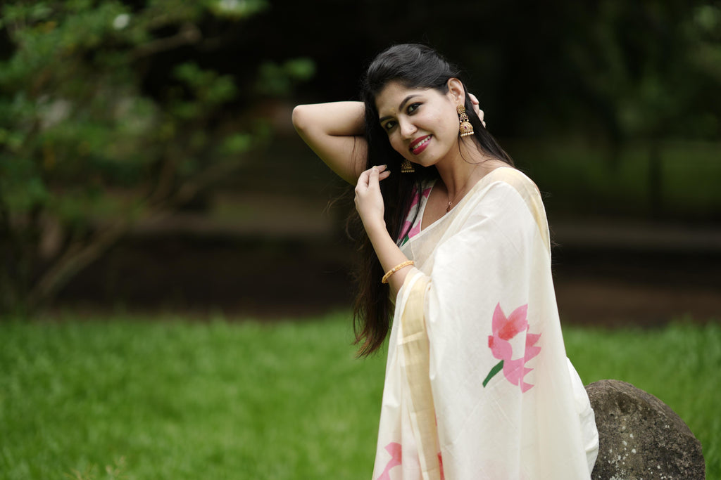 Lotus Cotton Saree