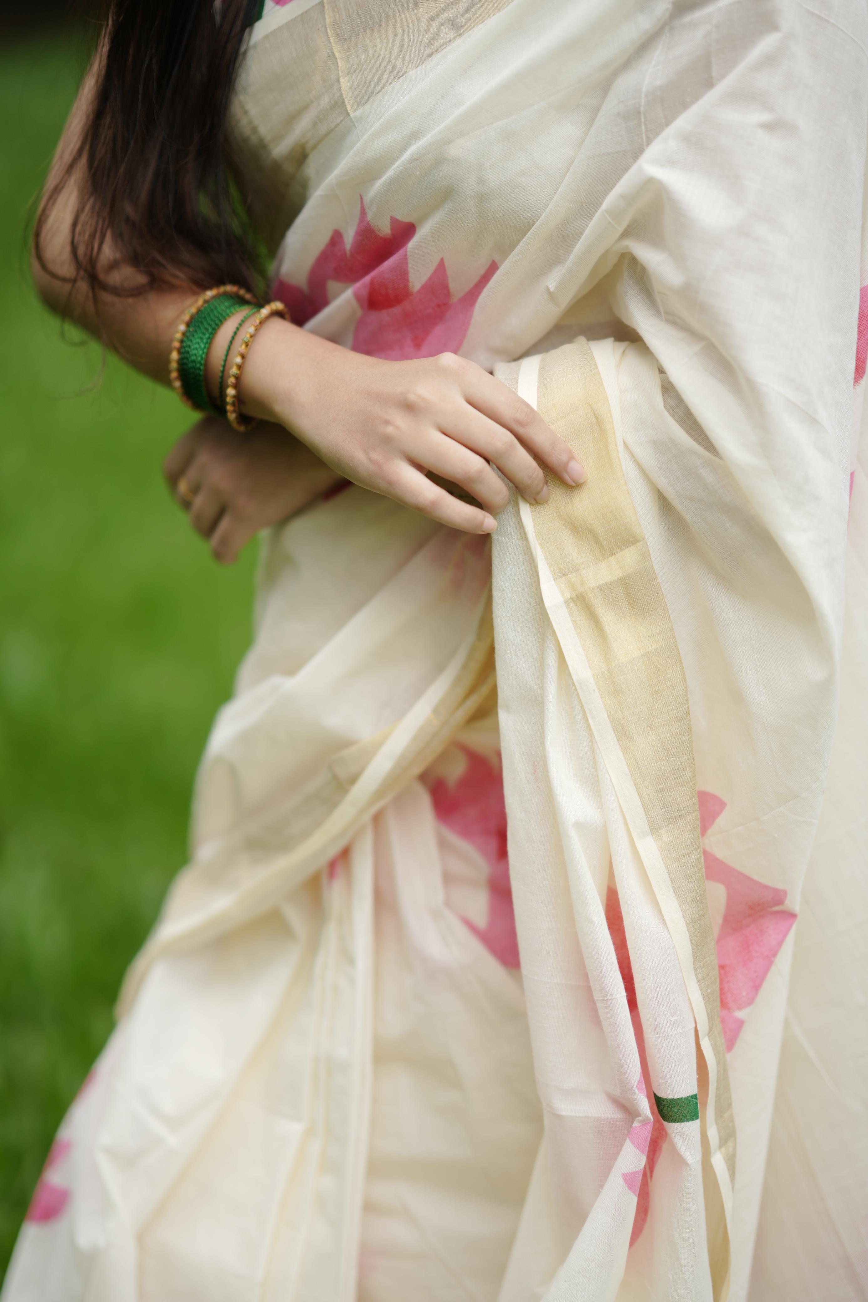 Lotus Cotton Saree