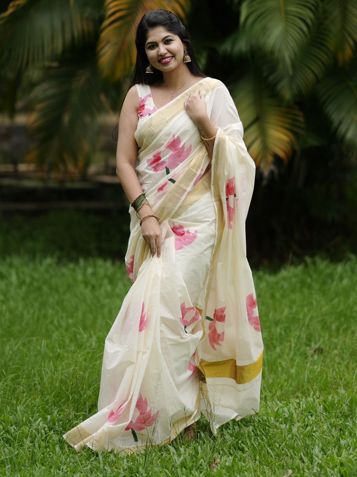 Lotus Cotton Saree