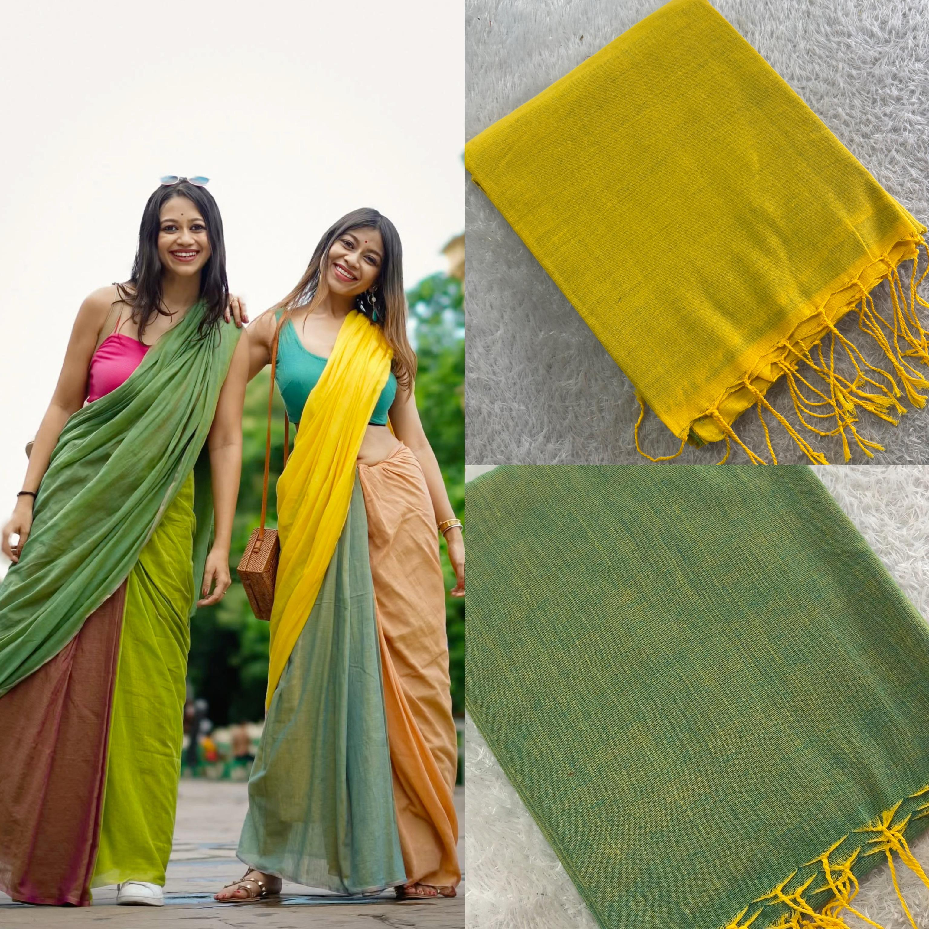 Pastel Pulse 3 Shade Mul Cotton Saree