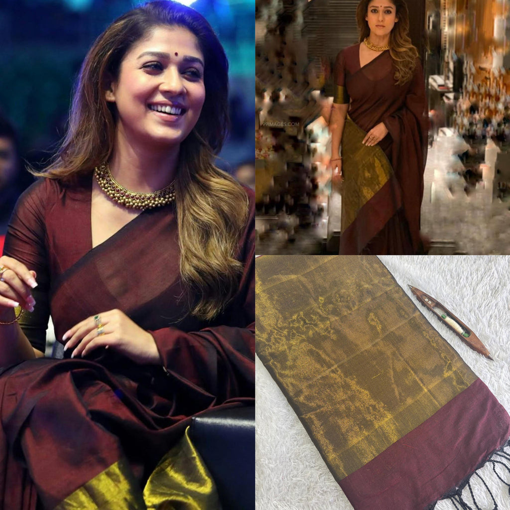 Nayanthara Style Khadi Cotton Saree (6.25m)