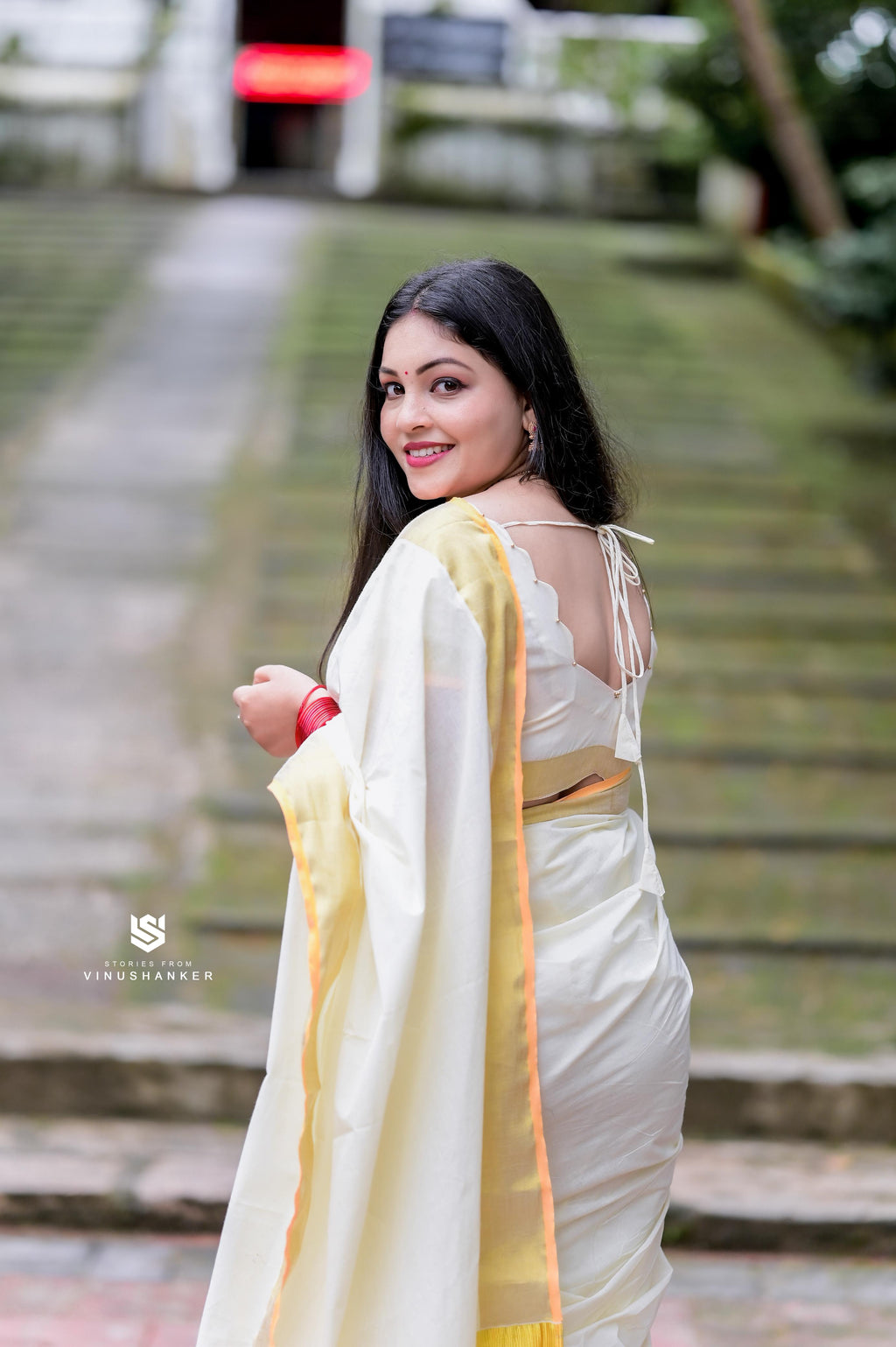 Plain Cotton Kasavu Saree