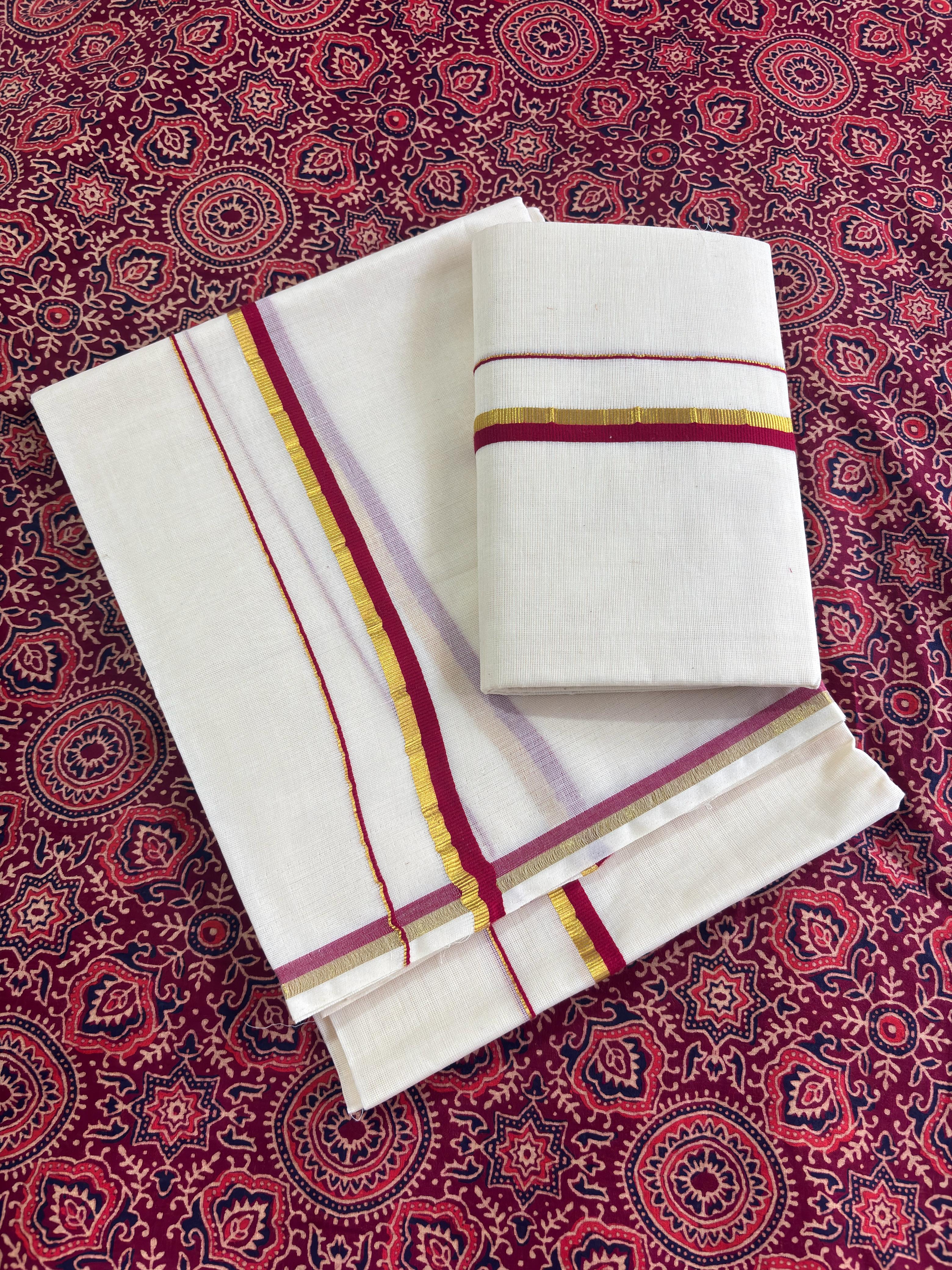 Pulyilakara Kasavu Set Mundu (2.80m)