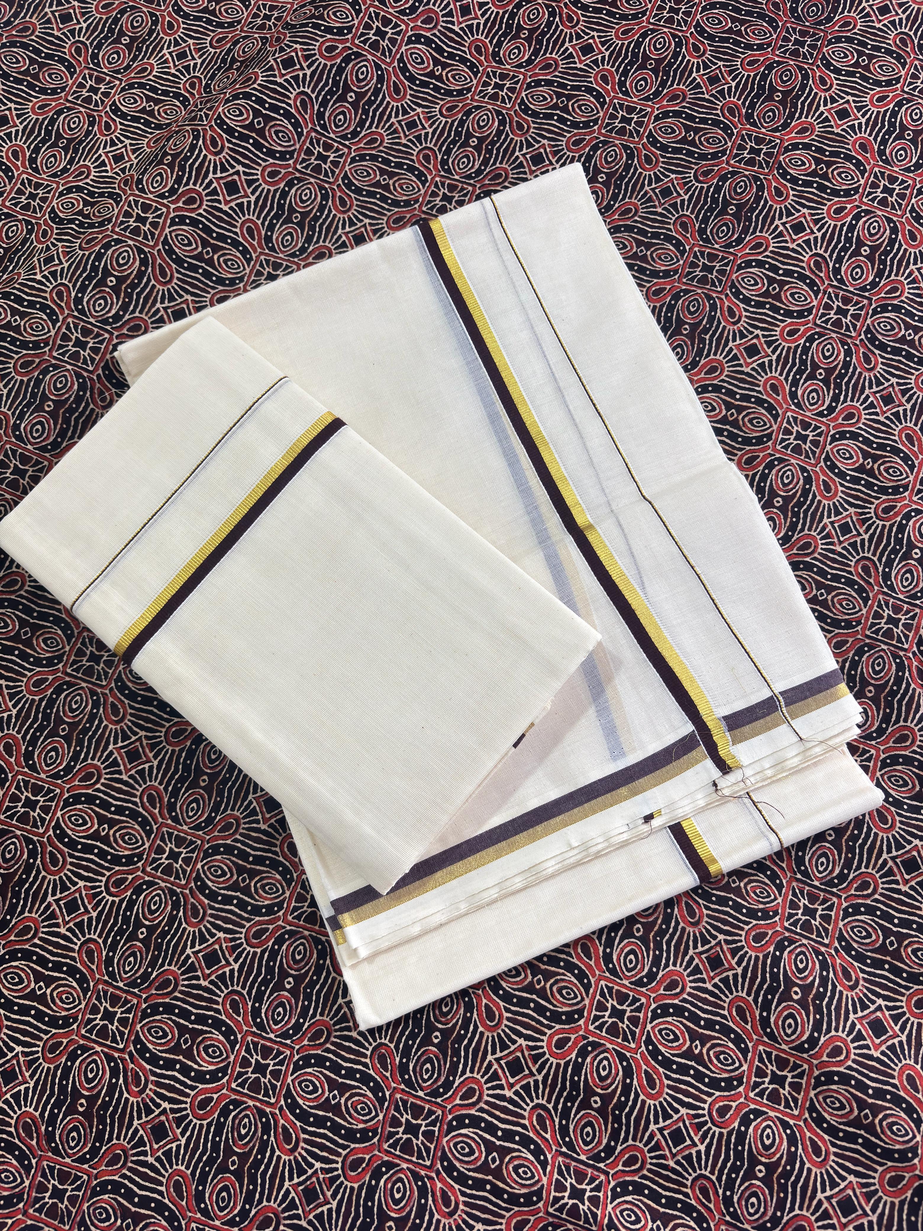 Pulyilakara Kasavu Set Mundu (2.80m)