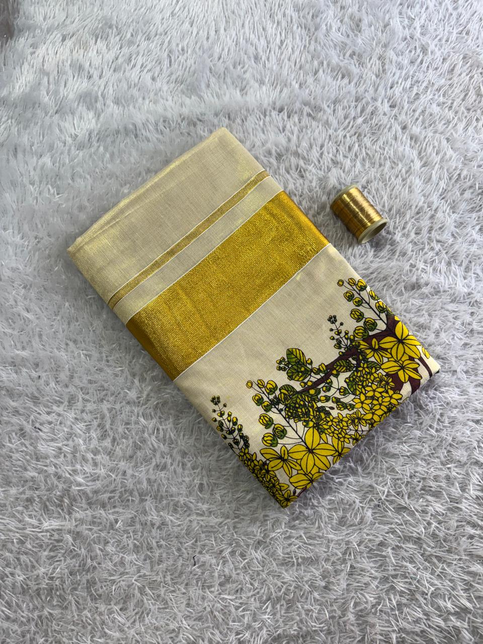 Kanikonna Tissue Set Saree