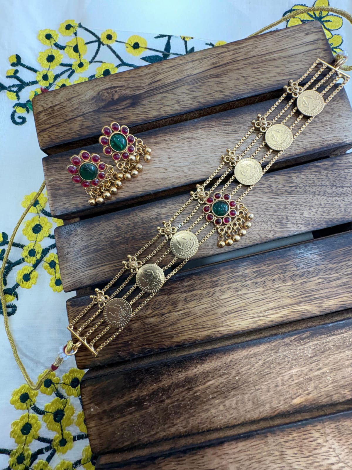 Multi Colour with Lakshmi choker
