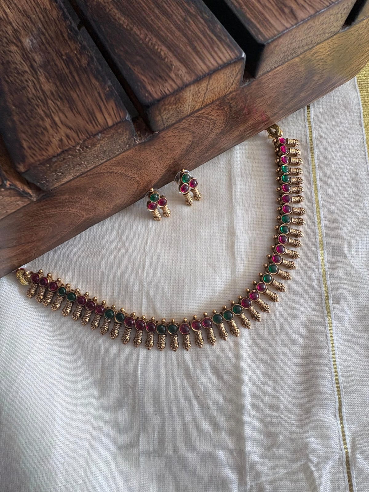 Pink and green necklace